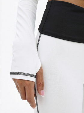 Zip Up Hooded Top with Contrast Stitching