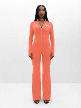 Long Sleeve High Neck Zip Up Top