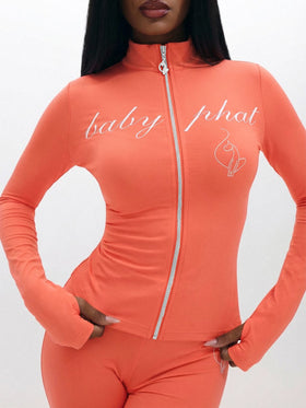 Long Sleeve High Neck Zip Up Top
