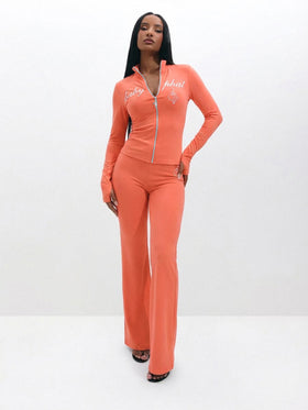 Long Sleeve High Neck Zip Up Top
