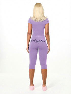 Short Sleeve Logo High Neck Zip Up
