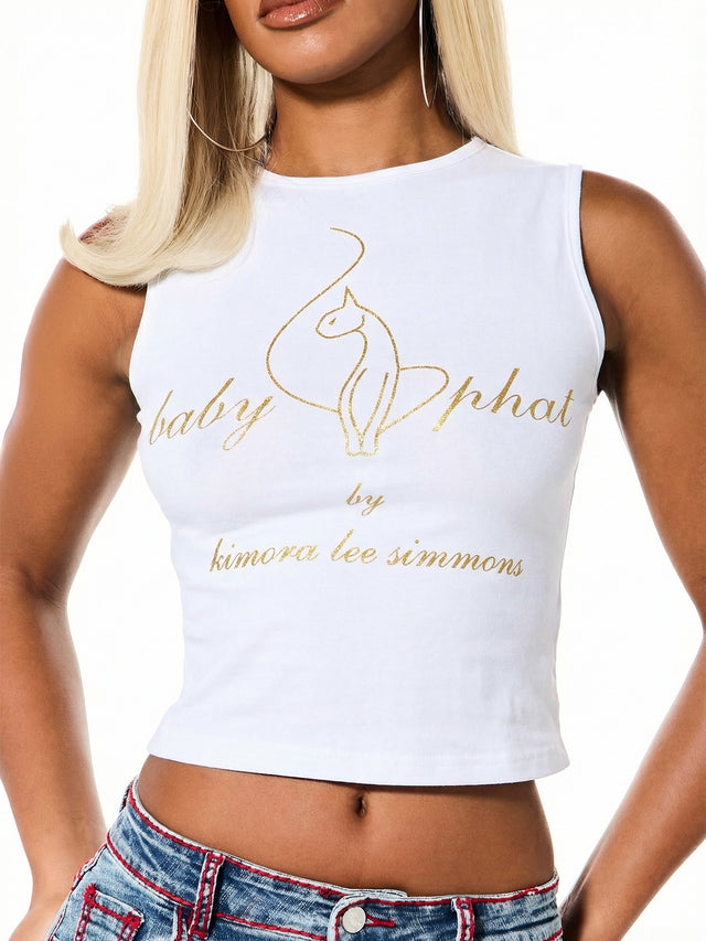 Glitter Print Logo Tank Top