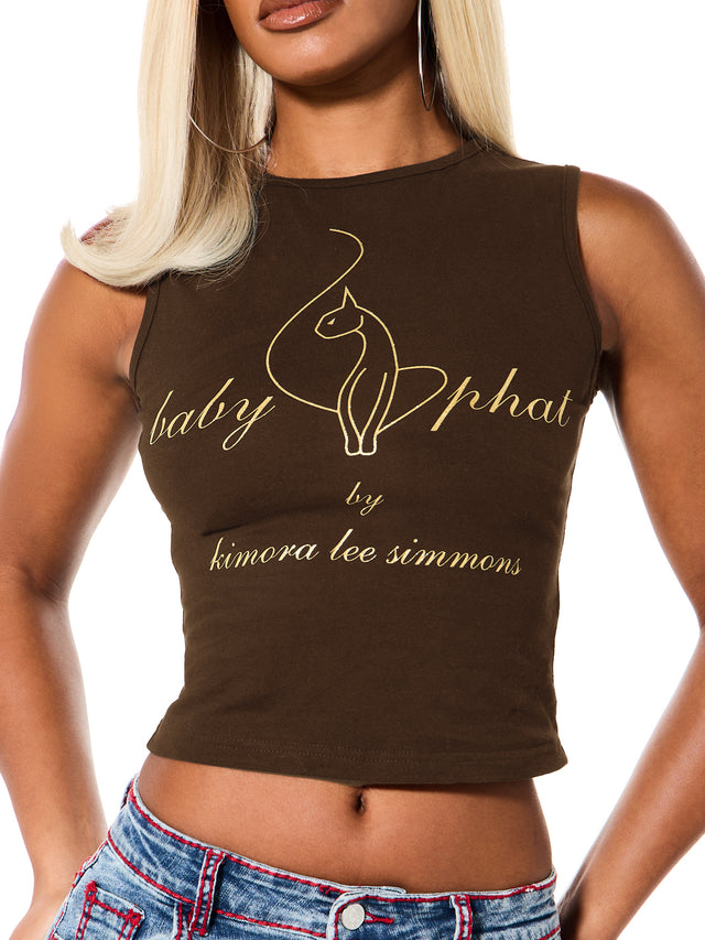 Glitter Print Logo Tank Top