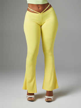 Logo Charm Cutout Flared Legging
