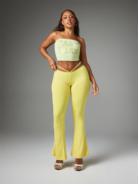 Logo Charm Cutout Flared Legging