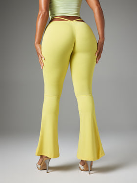 Logo Charm Cutout Flared Legging