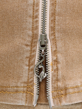 Sleeveless Denim Zip Up Top