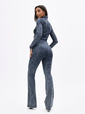 Denim Wash Jersey Flare Leggings