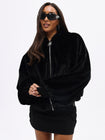 Oversized Hooded Faux Fur Jacket