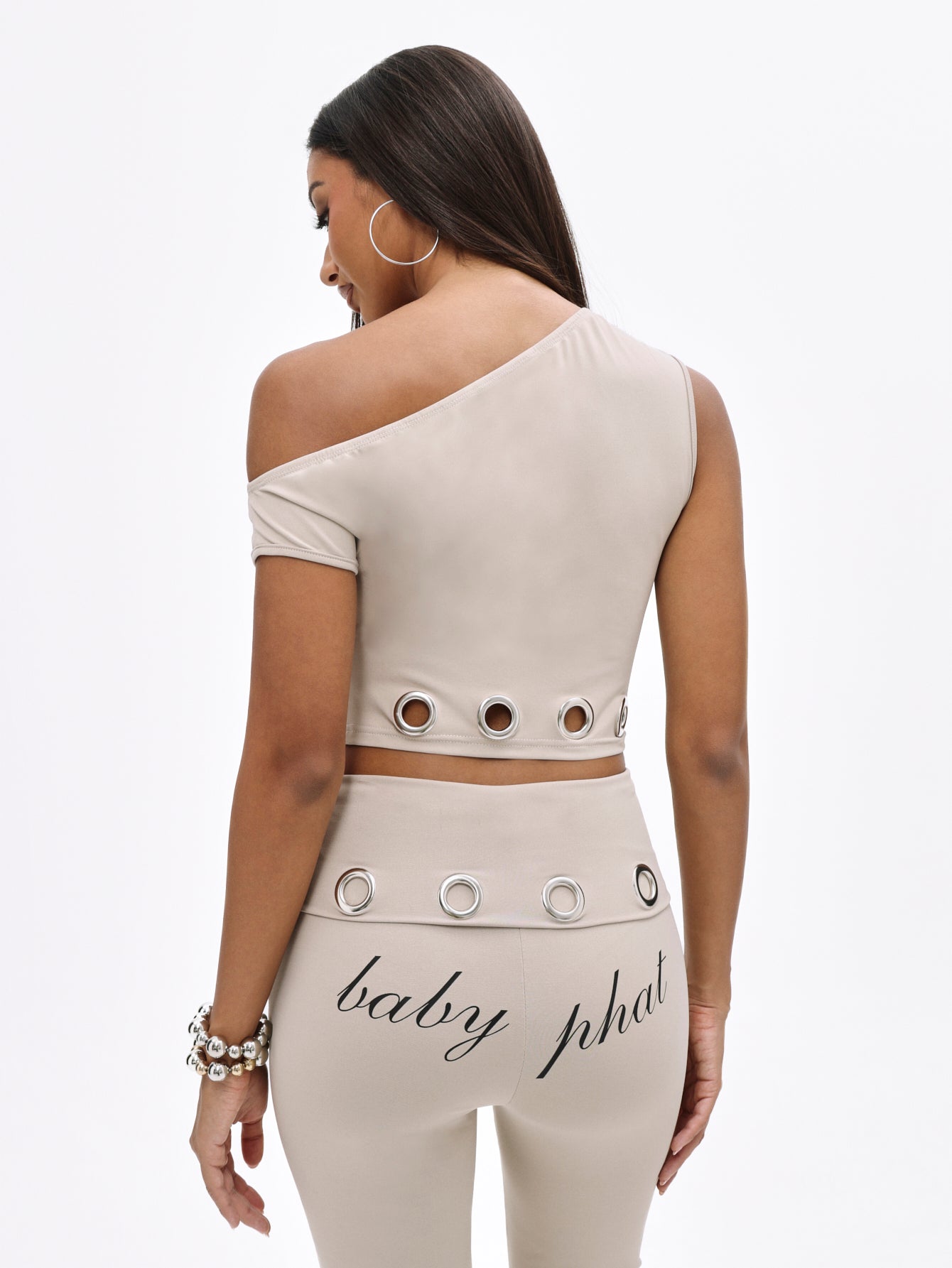 One Shoulder Eyelet Top