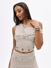 One Shoulder Eyelet Top