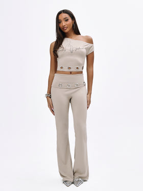 One Shoulder Eyelet Top