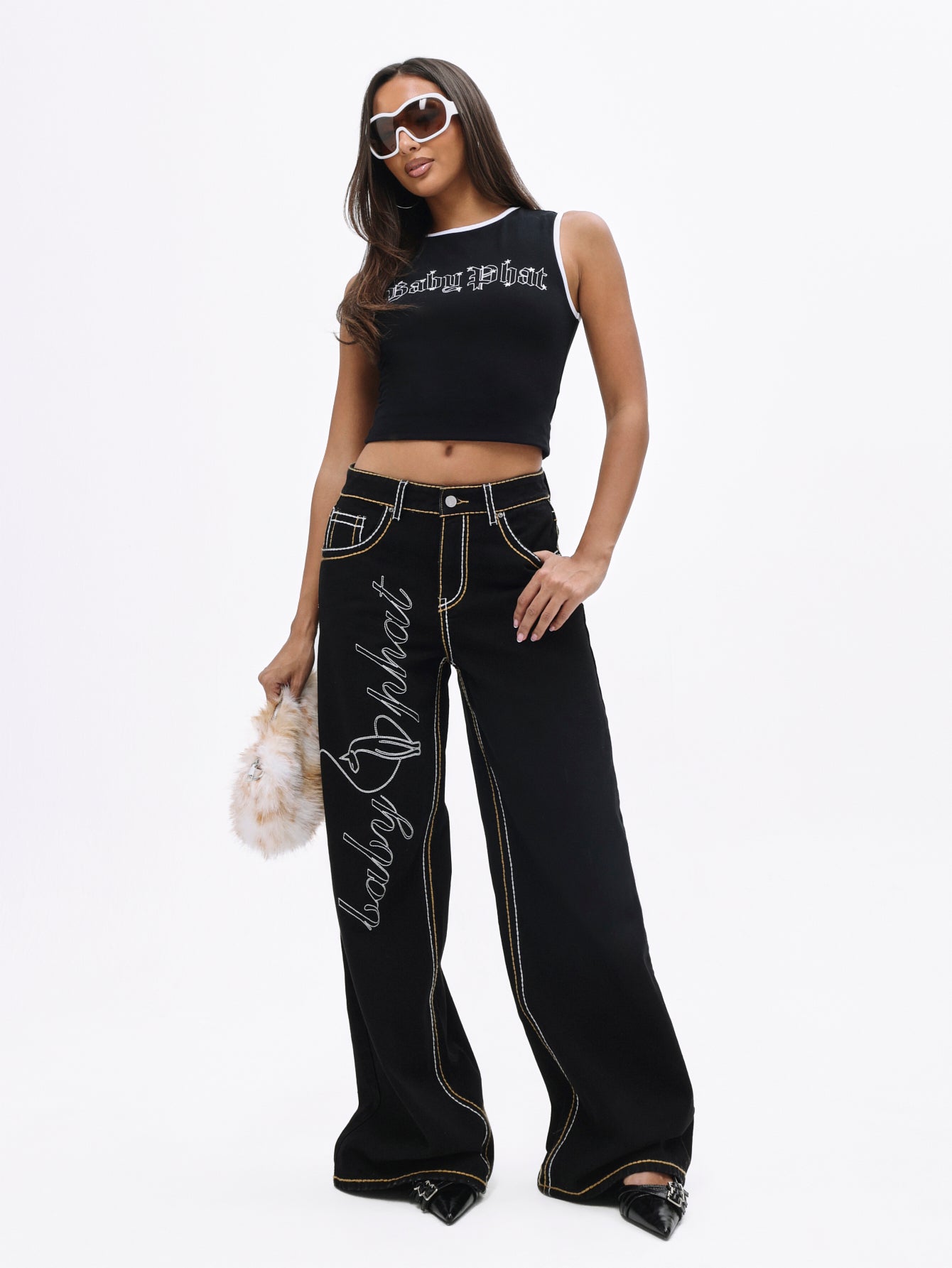 Stretch Denim Lace-Up Mini Skirt in Light Wash | Baby Phat | Baby Phat