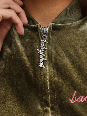 Retro Velour Zip Up Sweatshirt