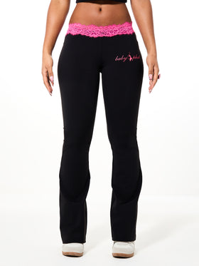 Flare Legging with Lace Trim
