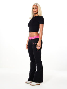 Flare Legging with Lace Trim