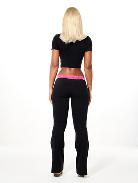 Flare Legging with Lace Trim