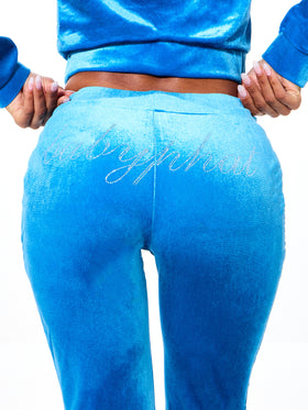 Velour Sweatpant with Rhinestones