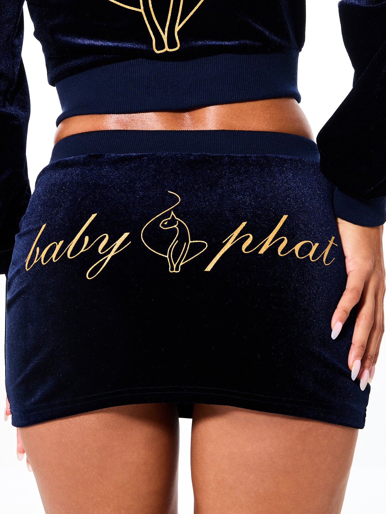 Velour Mini Skirt
