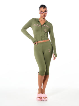 Stretch Jersey Capri with Back Print