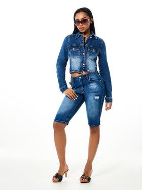 Medium Wash Capri Jean