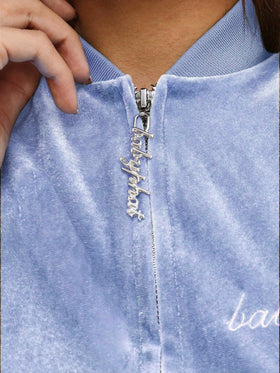 Retro Velour Zip Up Sweatshirt