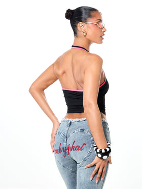 Halter Top with Contrast Details