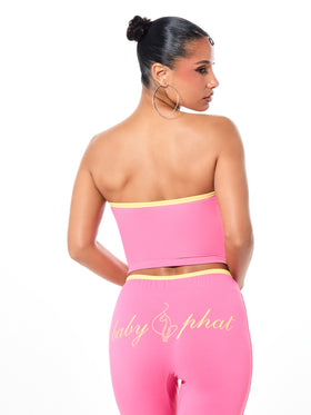 Contrast Tube Top with Bow Detail