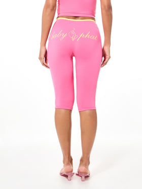 Contrast Capri Leggings with Bow Detail