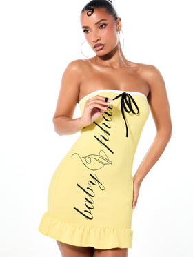 Ruffle Tube Mini Dress
