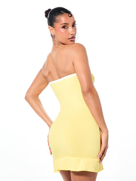 Ruffle Tube Mini Dress