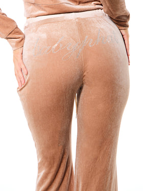 Velour Flare Pant with Rhinestones