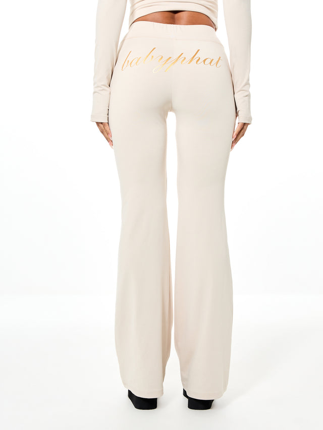 Pull On Flare Leggings with Metallic Logo
