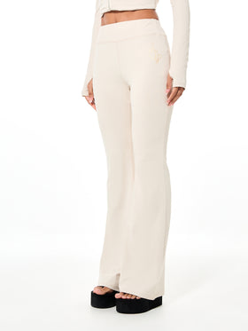 Pull On Flare Leggings with Metallic Logo