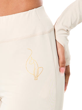 Pull On Flare Leggings with Metallic Logo