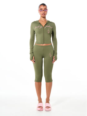 Stretch Jersey Hooded Long Sleeve Zip Up