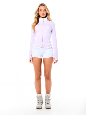 Long Sleeve Zip Up Jersey Top