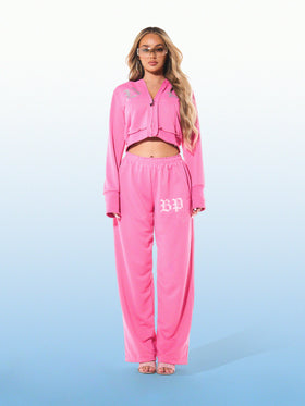 Shrunken Zip Up Glitter Angel Hoodie