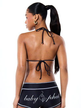 Contrast Stitch Triangle Bikini Top