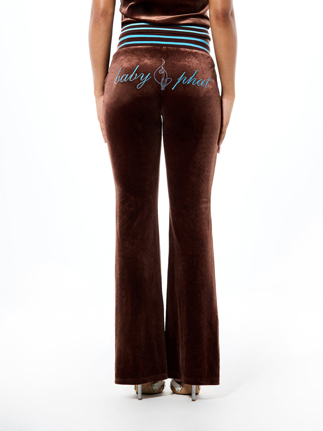 Velour Sweatpant with Contrast Logo