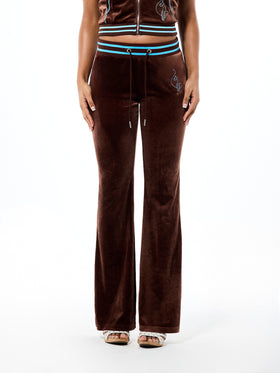 Velour Sweatpant with Contrast Logo