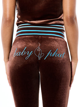 Velour Sweatpant with Contrast Logo