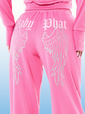 Straight Leg Glitter Angel Sweatpant