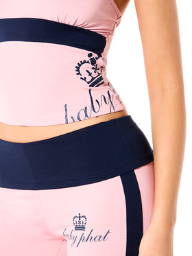 Stretch Jersey Halter with Contrast Panel and Crown Logo