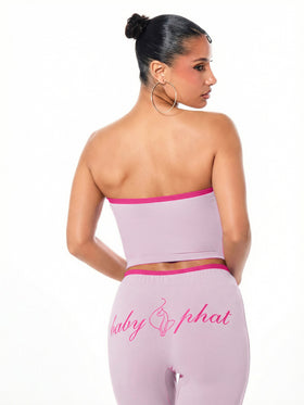 Contrast Tube Top with Bow Detail