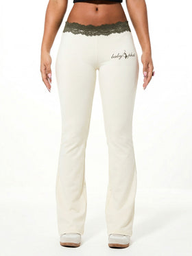 Flare Legging with Lace Trim