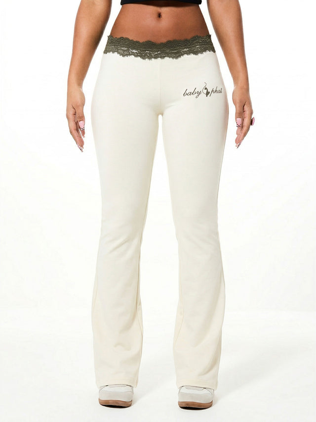 Flare Legging with Lace Trim