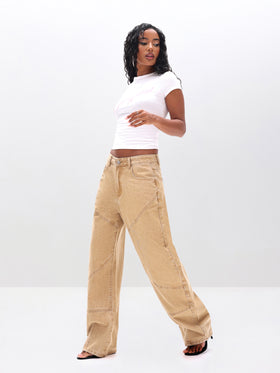 Barrel Jeans with Paneling