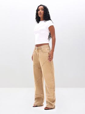 Barrel Jeans with Paneling