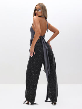 Rhinestone Barrel Jeans